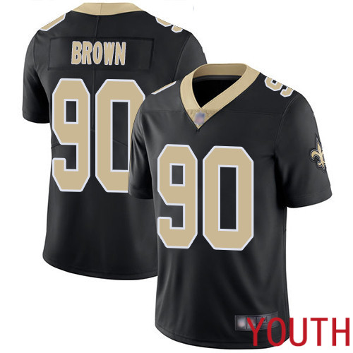 New Orleans Saints Limited Black Youth Malcom Brown Home Jersey NFL Football #90 Vapor Untouchable Jersey